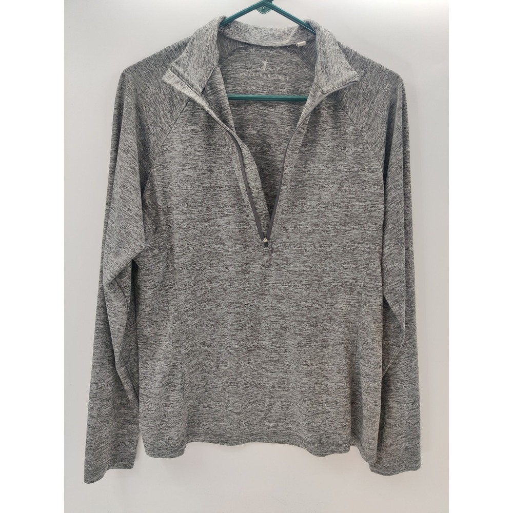 American Tall Womens Gray Space Dye Quarter Zip Pullover LZT AW-KL-10703
